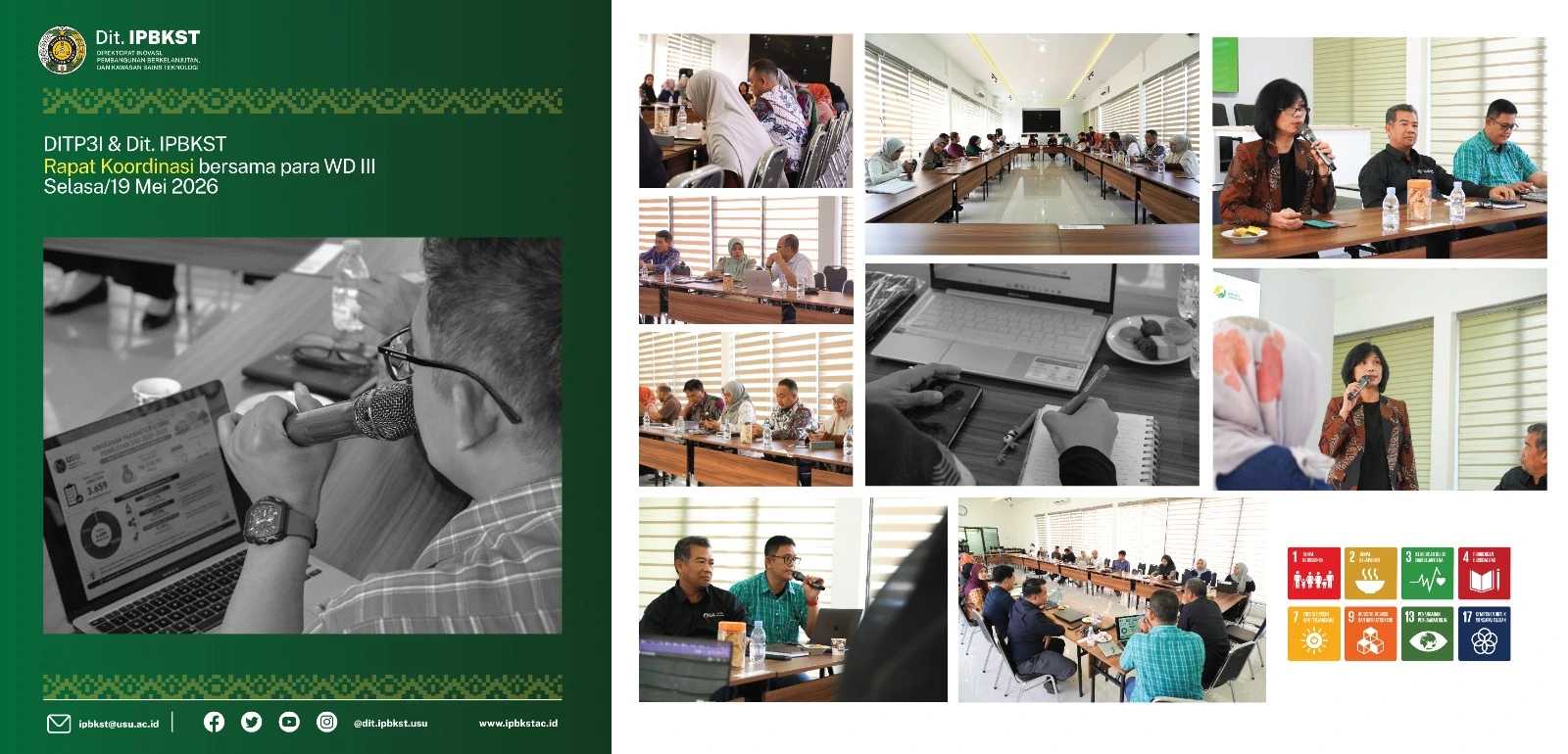 Rapat Koordinasi Dit.IPBKST.USU dengan DITP3I Bersama para WD III